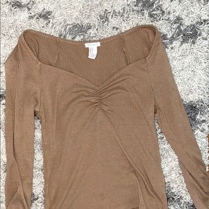 ribbed long sleeve top